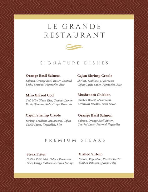 Image result for Fancy Menu Layout