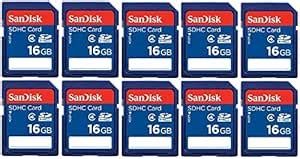 SanDisk Lot of 10 Sandisk 16gb Sd Sdhc Class 4 Flash Memory Camera Card ...