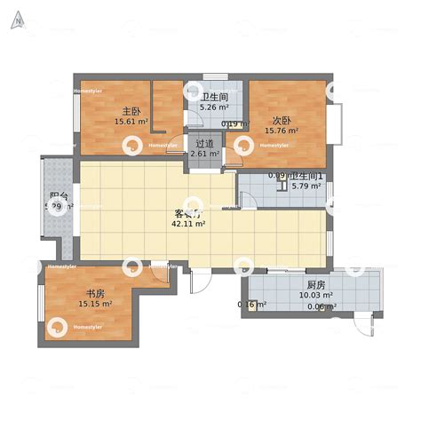 山西省晋中市榆次区 华都公园里3室2厅2卫 127m²-v2户型图 - 小区户型图 -躺平设计家