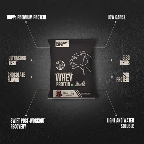 Pro Whey Protein Rich Chocolate Travel (Pack of 5) sachets – Beastlife