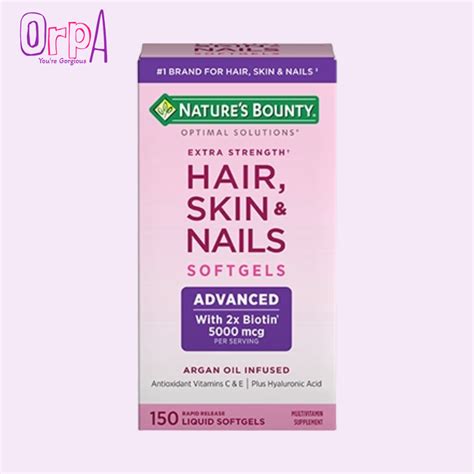 Nature's Bounty Extra Strength Hair, Skin & Nails, 5000 Mcg Of Biotin ...