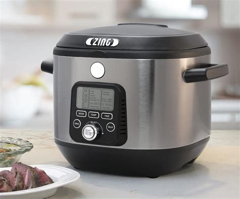 Zing 6-Quart 8-in-1 Multi-Cooker Machine w/ Non-Stick Pot - Slow Cooker ...