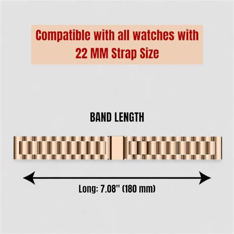 LORENZ 22 MM Stainless Steel Chain Strap for Men & Women (Rose Gold ...