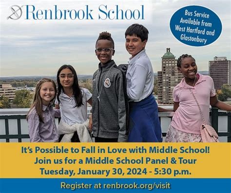 Middle School Panel & Tour, Renbrook School, W Hartford, 30 January ...