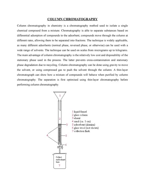 Colomn Chromqtography - COLUMN CHROMATOGRAPHY Column chromatography in ...