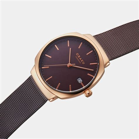 Obaku Felt Lille Women Quartz Brown Dial Analog Stainless Steel Watch ...