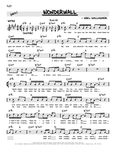 Wonderwall By Oasis Guitar Chords
