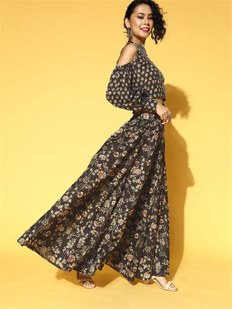 Buy Women's Black & Beige Printed Co-Ords – Yufta Store