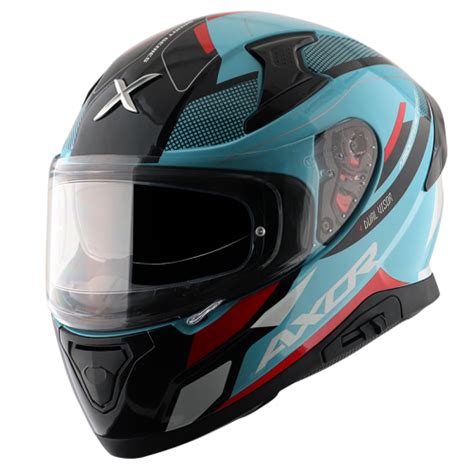 AXOR Apex Turbine Gloss Hex Blue Red Helmet– Moto Central