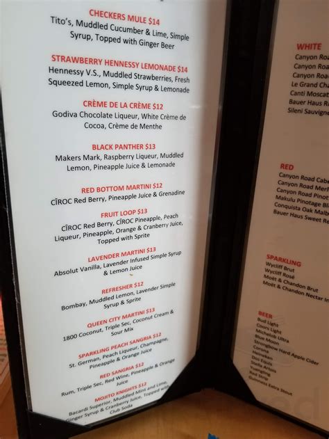 Sports One Charlotte menu in Charlotte, North Carolina, USA