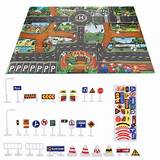 Buy Toyvian Street Road Signs Playset: City Playmat Rug with Traffic ...