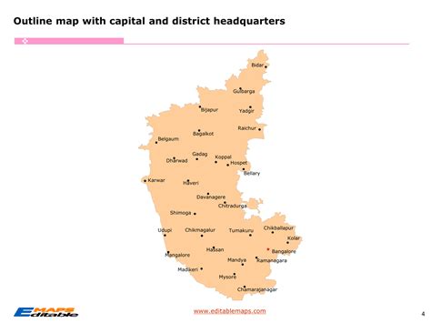 Karnataka Map with 31 Districts - Editable PowerPoint Maps