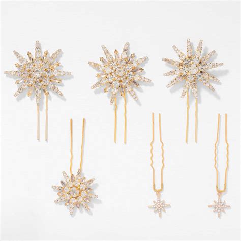 Celeste Crystal U Hair Pins - Set of 6 - Gold – Hair Drama Company