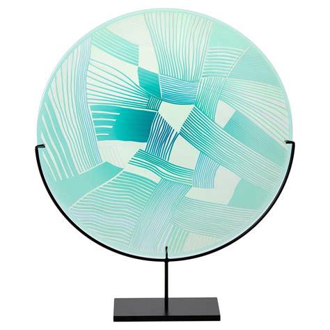 Abstracted Land Grey Sky over Moss Green, cut glass centrepiece by Kate Jones For Sale at 1stDibs