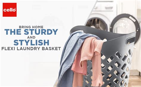 Cello Flexi Multipurpose Plastic Laundry Basket, Ivory, 50 Ltrs ...