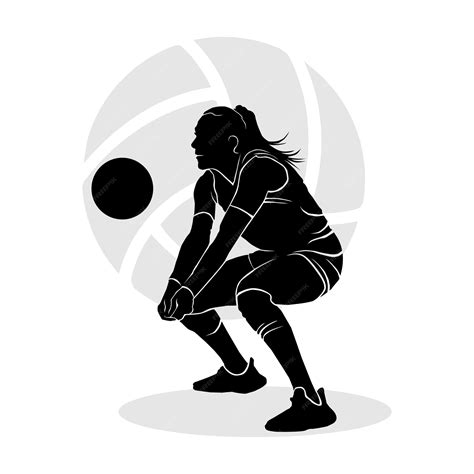 Premium Vector | Silhouette art of female volleyball player. vector illustration