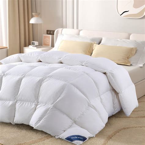 Amazon.com: Hokway Full Size White Goose Down Comforter, Year Round ...