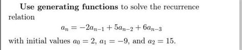 Image result for Recurrence Relation Generating Function