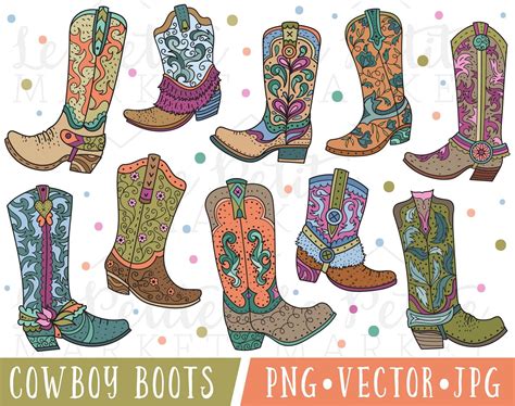 Cowboy Boot Clipart, Cute Cowgirl Boot Clipart, Cowboy Boot Clip Art ...