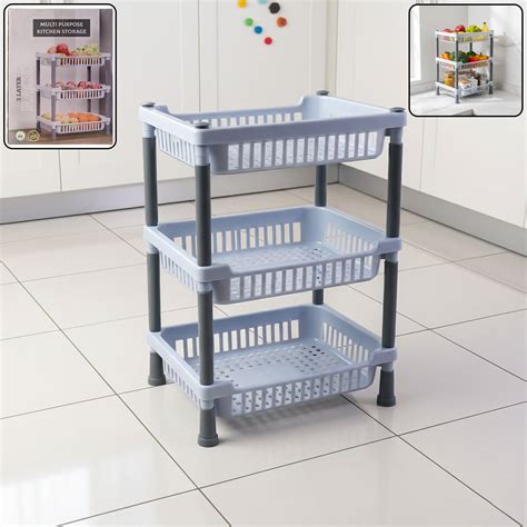 Buy 3-Layer Kitchen Storage Rack - Ventilated & Durable Organizer ...