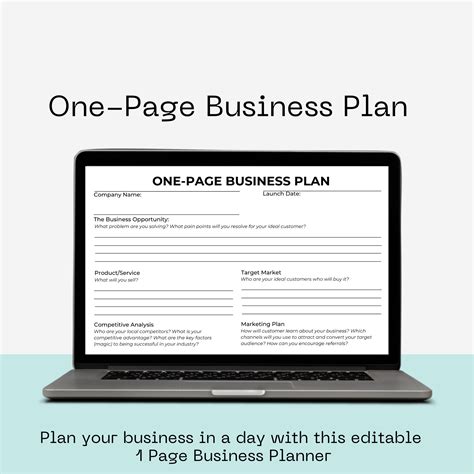 Business Plan One-Pager 的图像结果