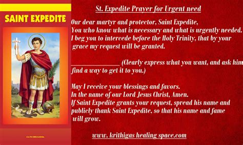 Prayer Saint Expedite