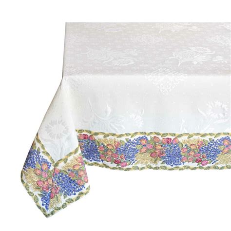 Tissus Toselli Rectangle Jacquard Delft Tablecloths - Rose Lavender ...