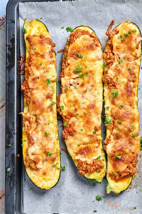 Ground Beef Zucchini Boats - MyKetoPlate
