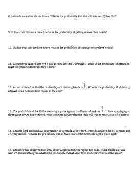 Image result for Binomial Probability Math Problems