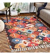 Buy HOMADORN Handmade Sustainable Printed Modern Dhurrie/Rugs/Carpet ...