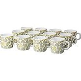 Larah by Borosil Bouquet Opalware Mug, Set of 12 Tea/Coffee Mugs, 180 ...