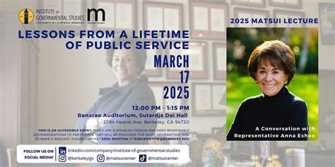 2025 Matsui Lecture: Lessons from a Lifetime of Public Service, Banatao ...