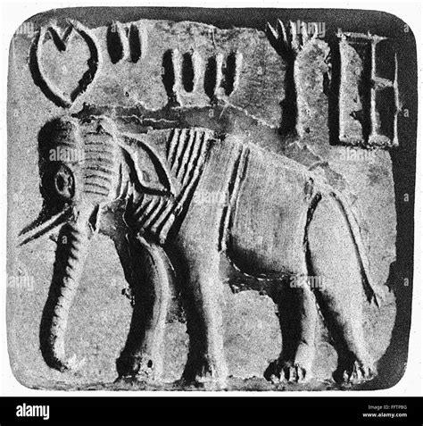 INDUS VALLEY: SEAL. /nElephant and script on a steatite seal from the ...