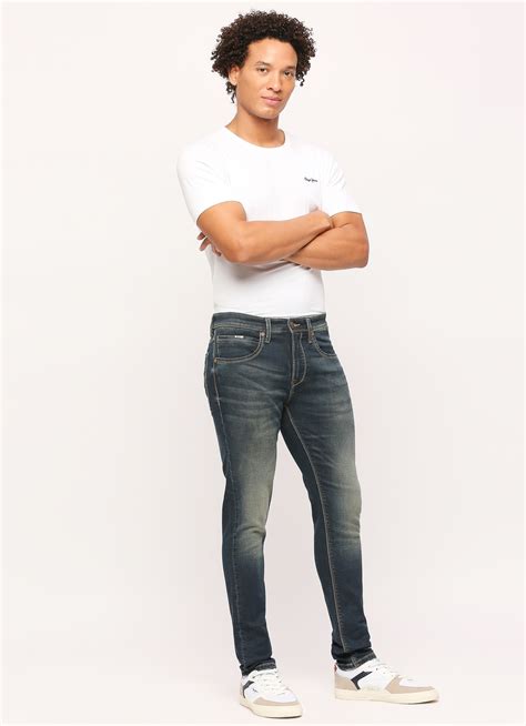 Chinox Dark Blue Mid Rise Skinny Jeans | Pepe Jeans India