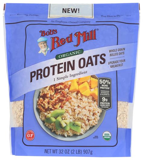 Bobs Red Mill Organic Protein Oatmeal, Gluten Free, 32 Oz Pack of 1 ...