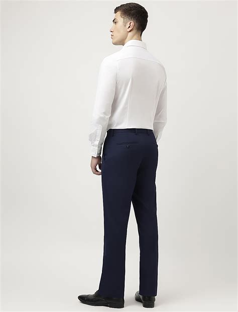 Buy Tailored Fit Solid Trousers at Marks & Spencer
