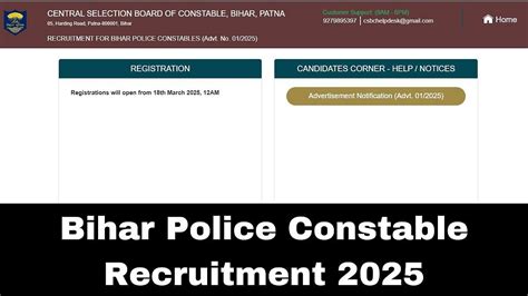Bihar Police Constable Recruitment 2025: Application For 19,838 Posts ...