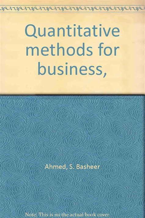 Image result for Quantitative Methods Book Cover