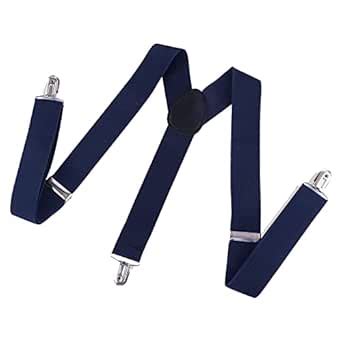Buy Willian Store Self Solid Plain Adjustable Y-Back Suspender Silver ...