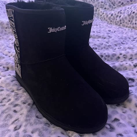 size 10M black juicy couture boots few minor... - Depop