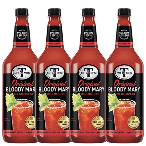 Mr & Mrs T Original Bloody Mary Mix, 1L Bottle, 4 Pack – Premium ...