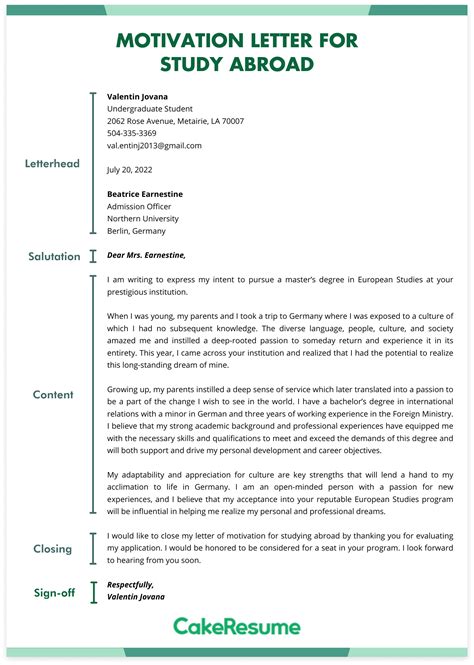 How to Write a Motivation Letter for Study Abroad [+ 5 Tips & Examples] | CakeResume