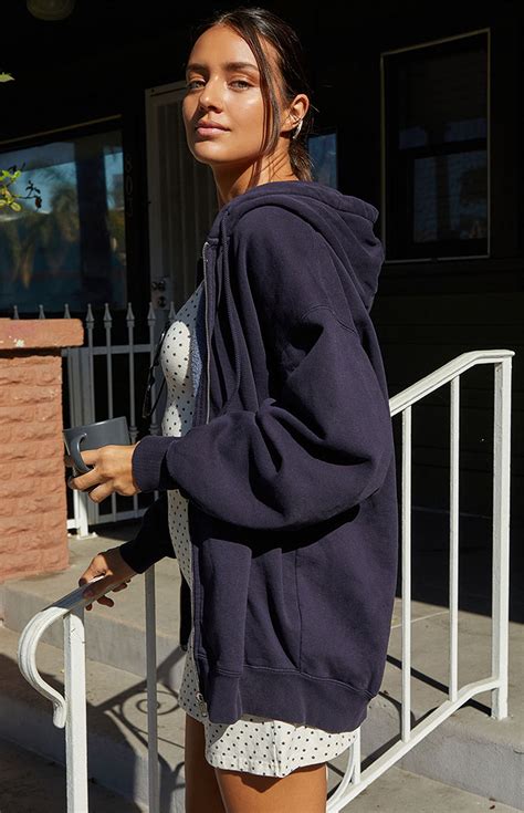 John Galt Blue Full Zip Hoodie | Pacsun