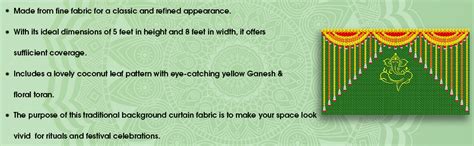 S2S Yellow Ganesh Backdrop Cloth for Pooja Decoration Traditional ...