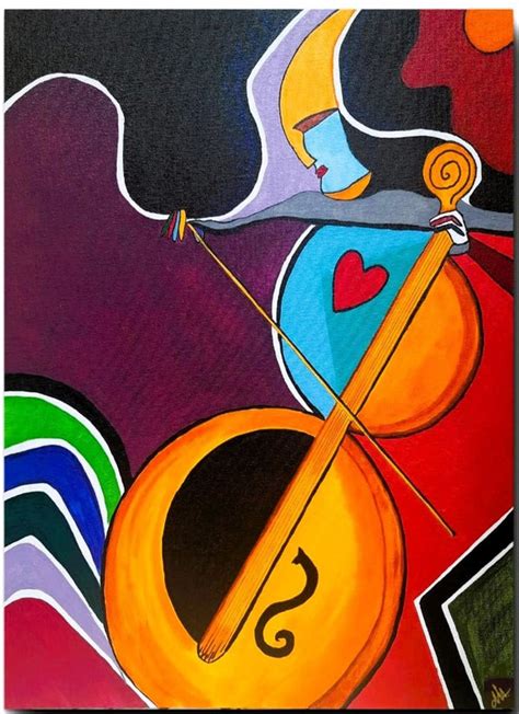 Musician with Cello Art Print – Inspired by Pablo Picasso