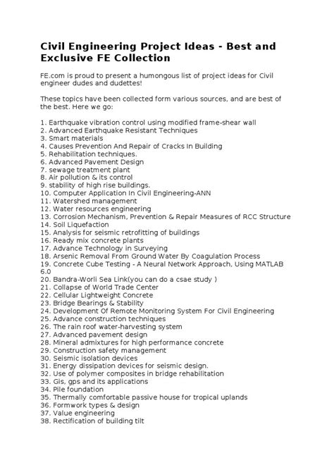 Civil Engineering Cripsy Project Ideas 的图像结果