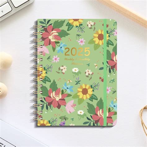 Ganfancp 2025 Agenda Semanal y Mensual Personalizada Flower Schedule ...