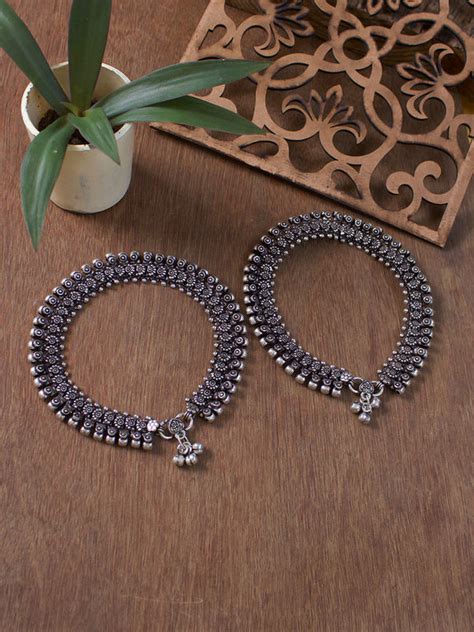 Oxidised German Silver Anklet – Jumkey Handmade Jewellery | Handmade ...