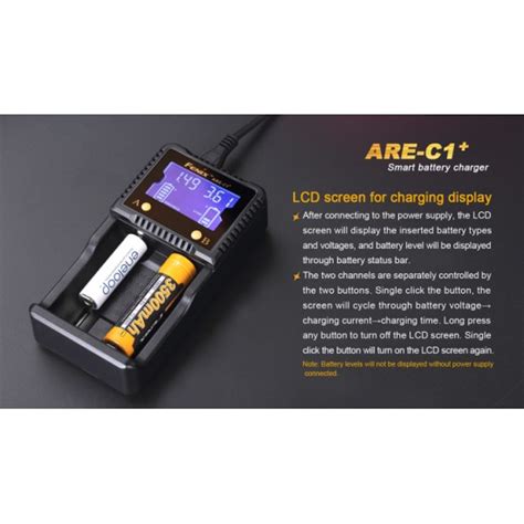 Fenix ARE-C1+ Dual Channel Smart Battery Charger for 18650 L-ion ...