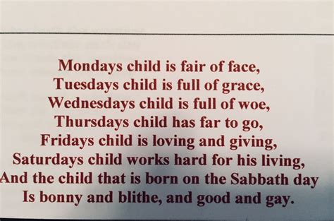 Days of the Week Poem